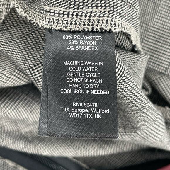 Grey Plaid Skirt Office Attire Neutral Corporate Style Donna Ricco Size 6 - Picture 10 of 11